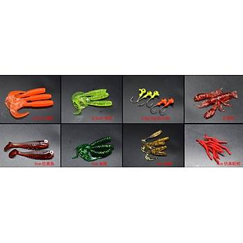 PROFISHER 33 lü Set Silikon Jiket İğne Kurşun Kafa Sahte Yem Set  