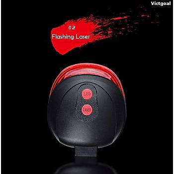 Bisiklet Lazer Gece Uyar� Arka Led lambas� H �eklinde Lazerli