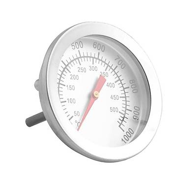 Isý Ölçer 50°-500° Paslanmaz Çelik Barbekü Sobasý Izgara Termometresi 