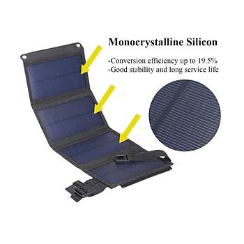 20W Monokristal Gne Paneli Portatif Katlanr USB Mobil arj Su Geirmez 