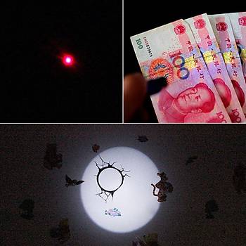 UV 395 3 in 1 LED Mini El Feneri  Lazer İşaretçi ve 1000lm Beyaz Işık