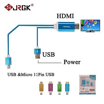 Telefondan-TV'ye Mikro USB HDMI MHL Kablosu 1080P