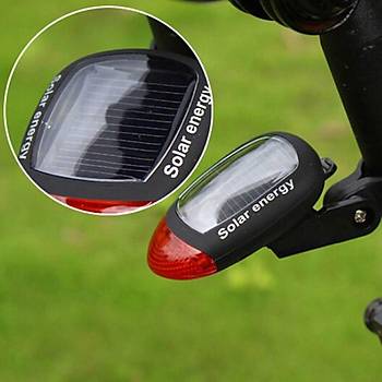 Solar Bisiklet Ik Gne Enerjili LED Arka Yanp Snen Kuyruk Uyar 