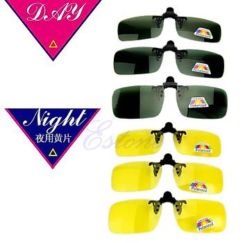 Polarize Clip-on Menteeli Gne Gzl Kahverengi Lens