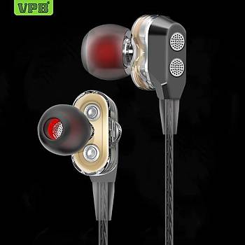 VPB T1 Süper Bas Mikrofonlu Kulaklık 3.5mm Jack 1.20mt Siyah Pembe Gold