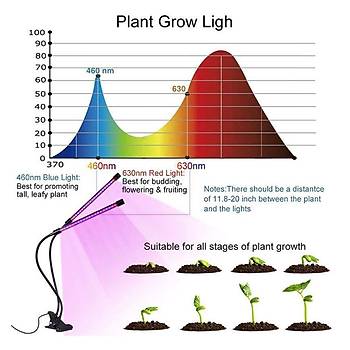 Tam Spektrum Fito LED Işık Bitki Büyütme 5V USB 60W Lamba Zaman ve Renk Ayarlı