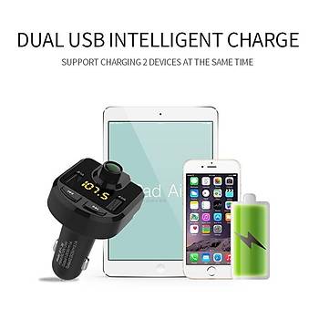 Bluetooth Araç Kiti FM Verici Handsfree Çift USB SD TF Kart U Disk Araba MP3 Çalar 