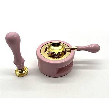 Davetiye Mum Mühürü Uygulama Seti Pembe Renk 960 Kalp