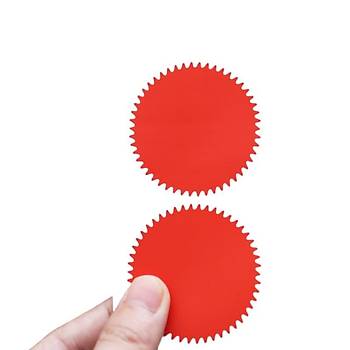 3D Kabartma Alüminyum Etiket 50 adet 45mm Kendinden Yapışkanlı
