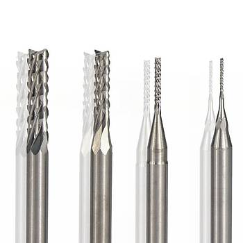 PCB Karb�r Freze Kesici 0.6-1.5mm 10lu Set 3.175mm Shank