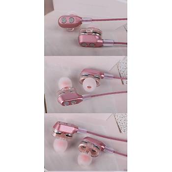 VPB T1 Süper Bas Mikrofonlu Kulaklık 3.5mm Jack 1.20mt Siyah Pembe Gold