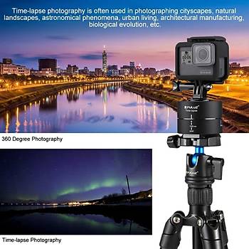 PULUZ 120 Dakika Time Lapse 360° Dönme Panoramik Görüntü Tripod Kafa Adaptörü   