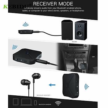 Bluetooth 4.2 Alıcı(RX)/Verici(TX) Kablosuz Ses Adaptörü 3.5mm Aux 