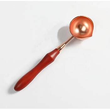 Ahşap Sap Mum Mühürü Eritme Kaşığı Paslanmaz Çelik Rose Gold