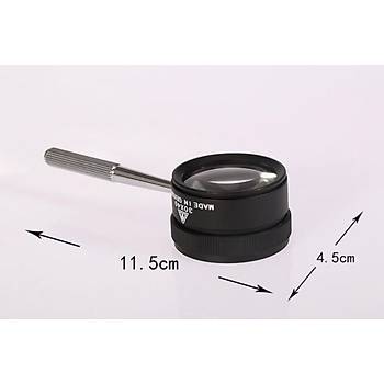 30x 40mm Metal Kasa Optik Cam Lens El Büyüteç Kolay Kavrama Saplı