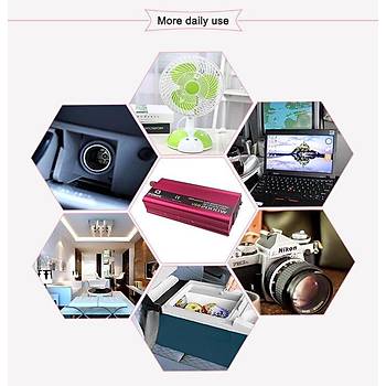 �ift USB 2000W 12V to 220V G�� �nvert�r� �arj D�n��t�r�c� Adapt�r