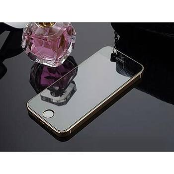 iPhone 5 5S İçin Ön/Arka Mirror Aynalı Ekran Koruyucu Tamperli Cam Siyah Renk