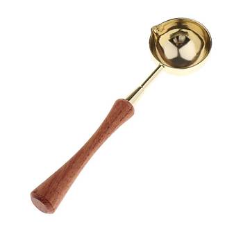 Ahşap Sap Mum Mühürü Eritme Kaşığı Ergonomik Dizayn Gold
