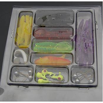 PROFISHER 45 li Set Silikon Jiket İğne Kurşun Kafa Sahte Yem Set