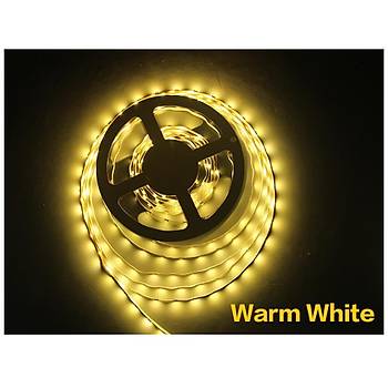 Esnek Şerit LED Strip Sıcak Beyaz Renk 12V 5M 300 Led SMD 3528 2835 Diyot 
