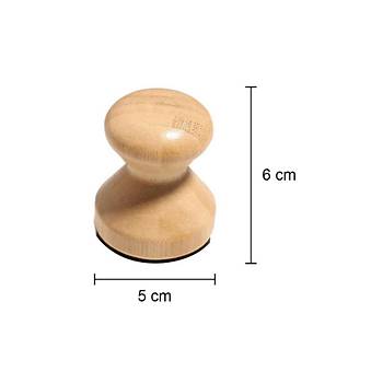 Ahşap Bambu Mühür 50mm Çap Pürüzsüz Cilalı Yüzey Istampa Hediyeli