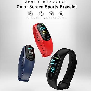 M3 Akıllı Bileklik Spor Saat Bilezik Dokunmatik Ekran OLED Kalp Hızı 