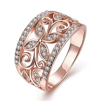 Beyaz Rosegold Altın Kaplama Yüzük