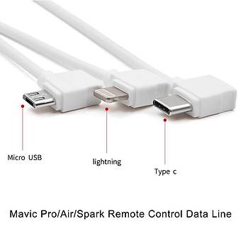 DJI Spark Mikro USB Veri Kablosu 30 cm Tablet ve Telefonlar İçin Beyaz Renk