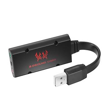 Harici USB 2.0 Ses Kart Stereo Mic Hoparlr Kulaklk Ses 3.5mm Jack 