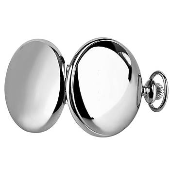 Kuvars Köstekli Mini Cep Saati Kolye Silver Düz Yüzey Desen