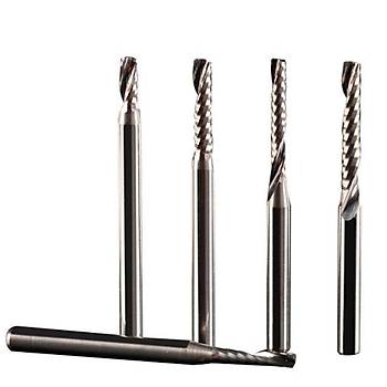 Grav�r Tek Kenarl� Freze B��a�� Spiral Akrilik Kesme 3.175x12mm 