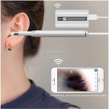 20P HD Kablosuz WIFI Kulak Endeskop Kamera 2mt 5.5mm Otoskop Kamera 