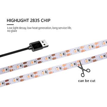 Tam Spektrum Bitki Büyütme Şerit Işık 5V USB Uç 1,5 mt Dış Mekan