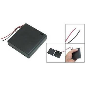 6V Pil Kutusu On-Off Anahtarl 4x1.5V AA Pil Tutucu