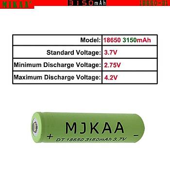 18650 Şarj Edilebilir Pil Li-ion 3.7 Volt MJKAA 3150 mAh
