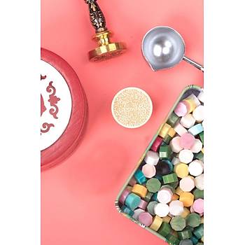 Mühürcüm Mühür Mumu Damga 25 mm Yuvarlak Kumlu Boş Pirinç Kafa + Ahşap Sap R5799KO25