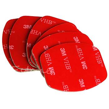 Motorsiklet Kask Aksiyon Kamera Montaj 3M Bant 6 x Düz 6 x Kavisli Yapışkan Ped  