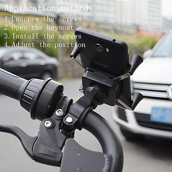 Motorsiklet Bisiklet Telefon GPS Tutucu 360 Derece Dnen X-Kavrama Kelepe