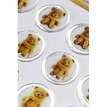 M�h�rc�m 12 Adet Haz�r Kendinden Yap��kanl� Tatl� Ay� Sticker M�h�r KYSM105