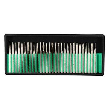 Elmas Freze Taşlama İğne Zımpara 30lu Set 2.35mm 3mm Dremel Hobi