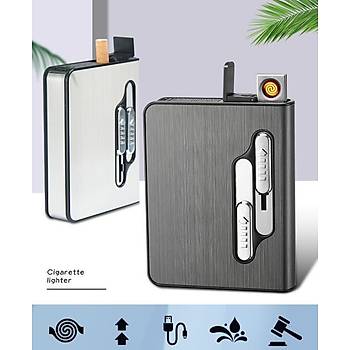 Tungsten Kzdrmal akmak ve 10 Sigara Kapasiteli Tama Kutusu USB arjl