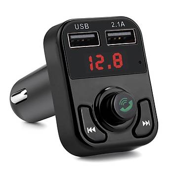 Bluetooth 4.1 Araç Kiti FM Verici LCD MP3 Çalar Çift USB Araç Şarj Adaptörü 