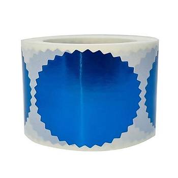Alüminyum Kendinden Yapışkanlı Etiket Mavi Renk 50 adet 50mm Çap