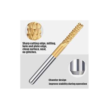 PCB Mini Karbür Freze Kesici 0.8-3.175mm 10 lu Set 3.175mm Shank