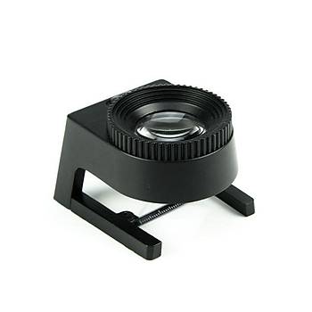 20X Optik Cam Lens Büyüteç 3 LED Işık Metal Gövde Katlanır Cetvel 