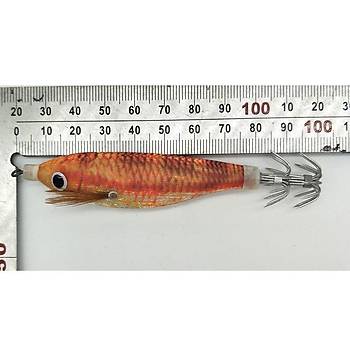 PROFISHER Kalamar Sahtesi 10cm Yeil Elbiseli Fosforlu Sert Yem