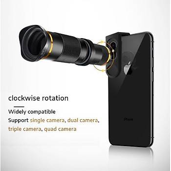 30X Telefoto Lens Harici 4K HD Monoküler Teleskop Telefon İçin 