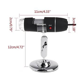 1600X Zoom Mikroskop Kamera USB Digital Ayarlı 8 LED  Standlı 2MP