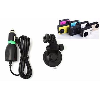 GO-PRO ve Aksiyon Kameraları Vantuz Tutucu Dirsek + Şarj Aleti