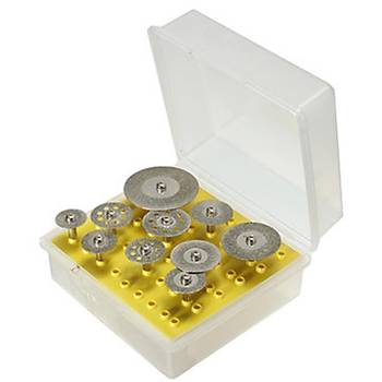 Elmas Testere Disk Kesme Taşlama Gravür Karbür 10 lu Set Taş Seramik Cam